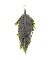 Glitzhome 31.5" Greenery Polyethylene Christmas Dripping Teardrop