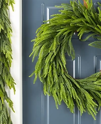 Glitzhome 28" Greenery Polyethylene Christmas Dripping Wreath
