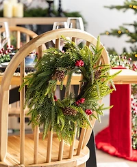 Glitzhome Polyethylene Christmas Mini Dripping Wreaths, Set of 2