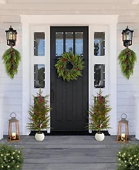 Glitzhome 24" Polyethylene Christmas Dripping Wreath