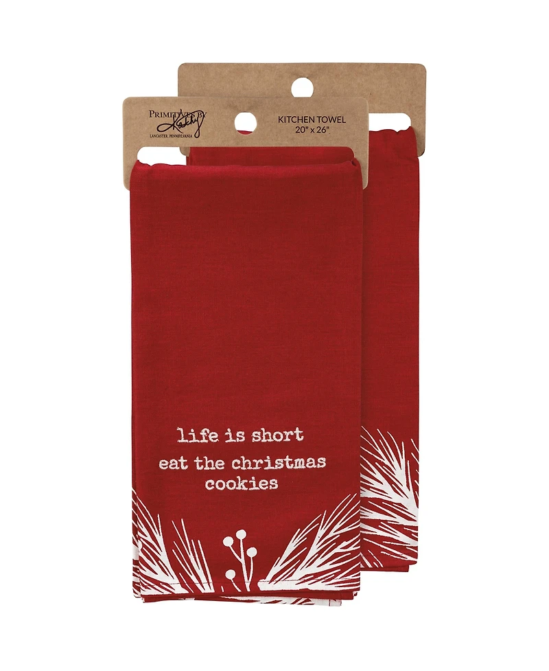 Primitives by Kathy Life Is Short Eat the Cookies Kitchen Towel