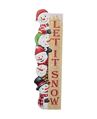 Glitzhome 41.75" Lighted Wooden Christmas Let It Snow Stack Snowman Porch Decor