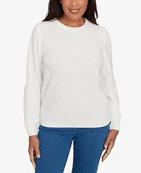 Alfred Dunner Petite Chenille Pullover Sweater