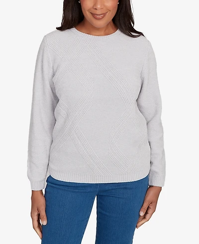 Alfred Dunner Petite Chenille Pullover Sweater