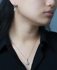 Diamond Teardrop Cluster 18" Pendant Necklace (1/4 ct. t.w.) in Sterling Silver, Macy's Exclusive