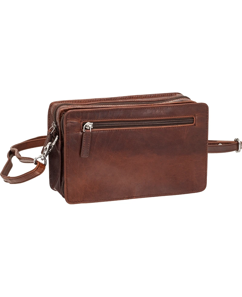 Mancini Men's Buffalo Zippered Organizer Pocket Bag