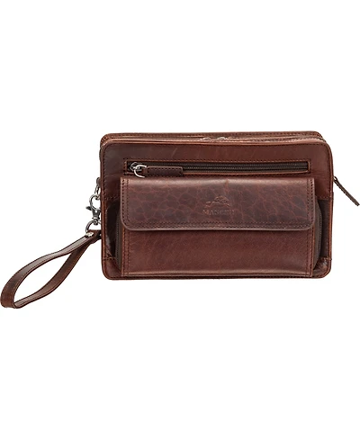 Mancini Men's Buffalo Zippered Organizer Pocket Bag
