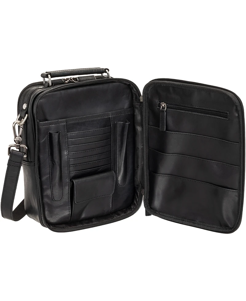 Mancini Men's Buffalo Large Zippered Rear Organizer Bag