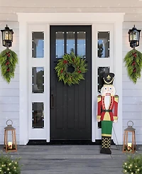 Glitzhome 60" Wooden Christmas Traditional Nutcracker Porch Decor