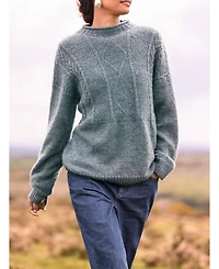Celtic & Co. Women's British Wool Gansey Sweater