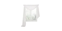Kate Aurora Elegant Sheer Voile Window Scarf Valance - White