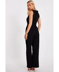 Quiz Women's Scuba Crepe Jumpsuit with Gold Buckle