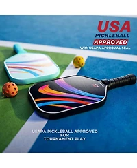 Joymove Pickleball Paddles Set of 2, Usapa Approved Pickleball Paddle, Fiberglass Pickleball Set with Lightweight Pickleball Rackets, 4 Pickleballs an
