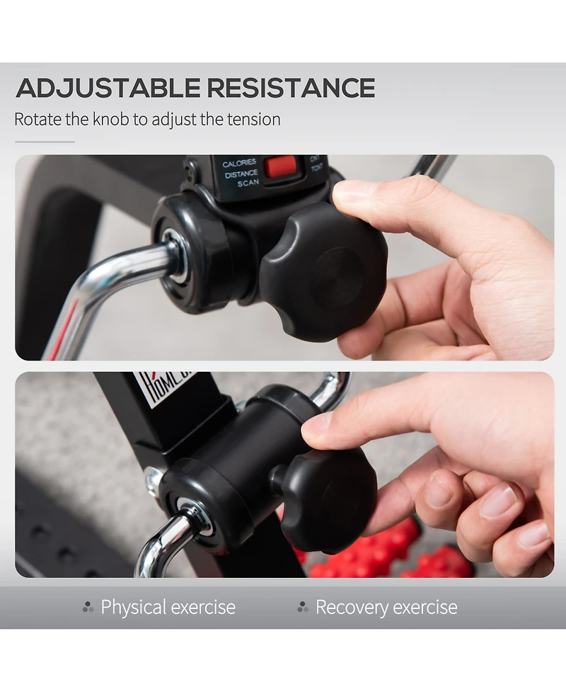 Soozier Pedal Exerciser for Leg/Arm with Lcd Display & Foot Massage Roller