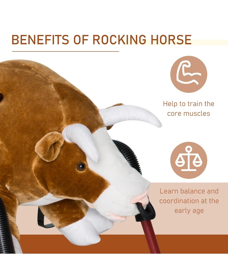Qaba Kids Spring Rocking Horse for Kids, Bull