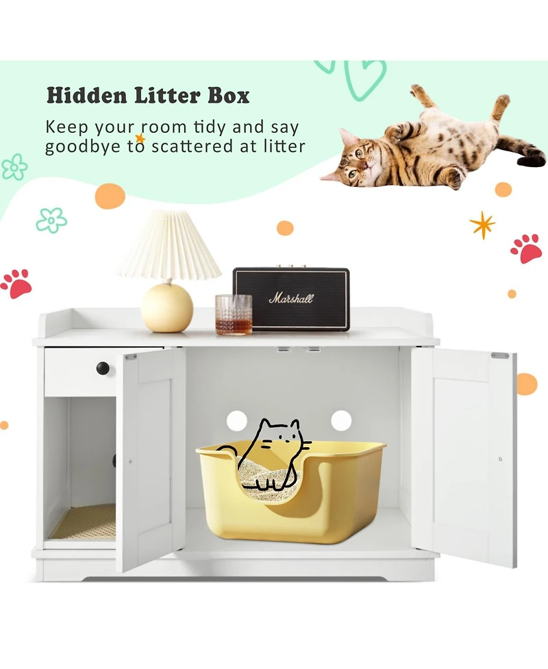 Streamdale Furniture Cat Litter Box Enclosure Furniture