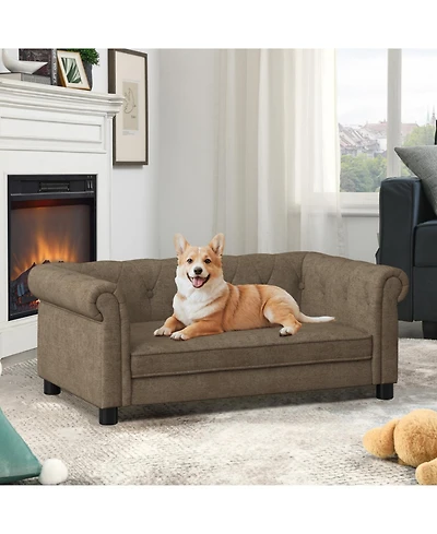 Streamdale Furniture Elegant Elevated Dog Sofa Bed - Brown