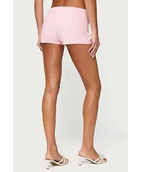 Edikted Women's Tahna Flower Crochet Shorts