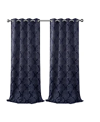 Kate Aurora Living 2 Pack Delaney Room Darkening Damask Print Grommet Curtain - 52 in. W x 84 L