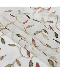 Kate Aurora Shabby Sheer Embroidered Complete 3 Piece Floral Rod Pocket Cafe Kitchen Curtain Tier & Valance Set