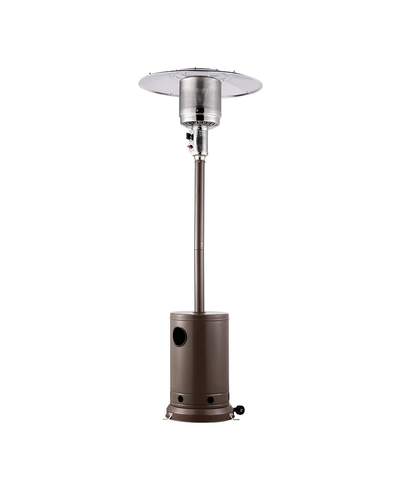 Slickblue Hammered Finish Tall Propane Heater with Integrated Table – Elegant Outdoor Heating Solution for Patio or Garden