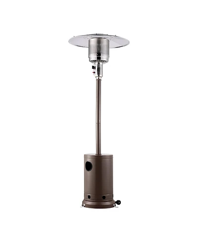 Slickblue Hammered Finish Tall Propane Heater with Integrated Table – Elegant Outdoor Heating Solution for Patio or Garden