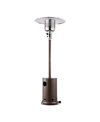 Slickblue Hammered Finish Tall Propane Heater with Integrated Table – Elegant Outdoor Heating Solution for Patio or Garden