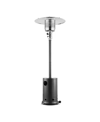 Slickblue Hammered Finish Tall Propane Heater with Integrated Table – Elegant Outdoor Heating Solution for Patio or Garden