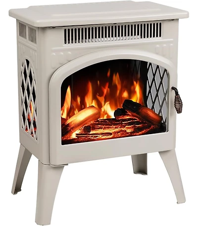 Cowsar Electric Fireplace Heater 17" with Remote Control, Cathedral Stylish, Different Flame Effects and Log Set Colors, Adjustable Brightness an