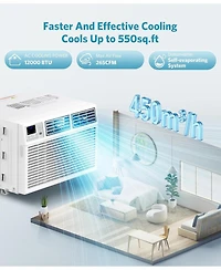Cowsar 12,000 Btu Window Air Conditioner Cools up to 550 Sq. ft, Ultra Quiet Window Ac Unit with Remote Control, 4 in 1 Energy Saving Air Conditioner