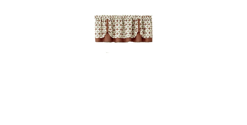 Kate Aurora Modern Geometric Button Tuck Layered Rod Pocket Window Valance - 56 in. W x 15 L, Taupe