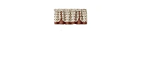 Kate Aurora Modern Geometric Button Tuck Layered Rod Pocket Window Valance - 56 in. W x 15 L, Taupe