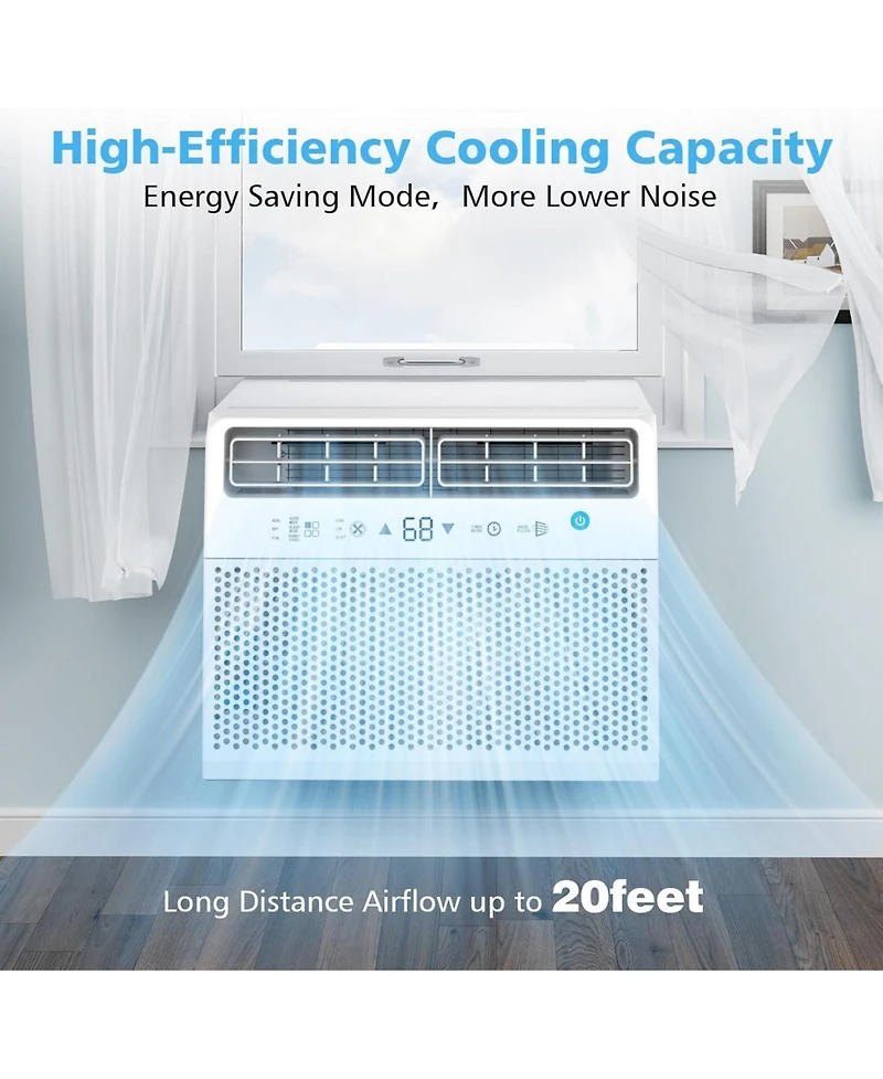 Cowsar Window Air Conditioners with 10000 Btu capacity, Ideal for room up to 450 Sq. Ft, Window Ac with Cooling, Dehumidifier, Fan, Equipped with remo
