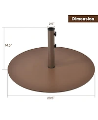 Gymax Round Weighted Patio Umbrella Base Stand 59 lbs w/ 3 Adapters