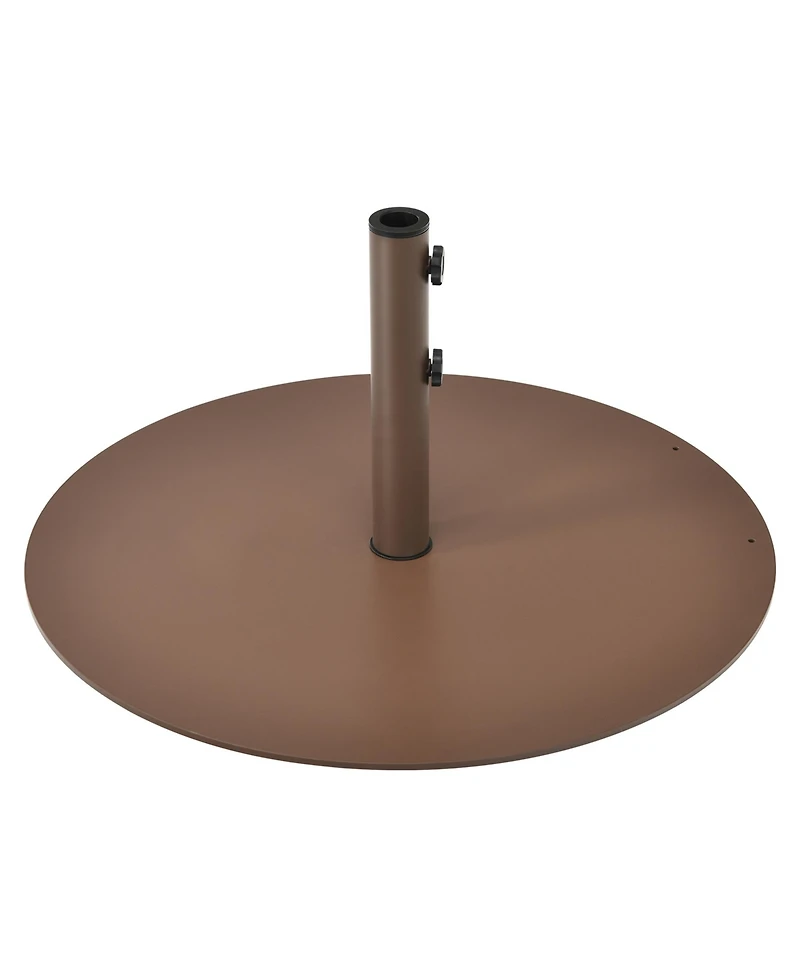 Gymax Round Weighted Patio Umbrella Base Stand 59 lbs w/ 3 Adapters