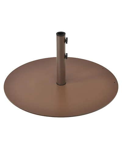 Gymax Round Weighted Patio Umbrella Base Stand 59 lbs w/ 3 Adapters