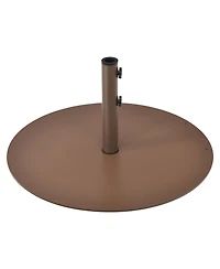 Gymax Round Weighted Patio Umbrella Base Stand 59 lbs w/ 3 Adapters