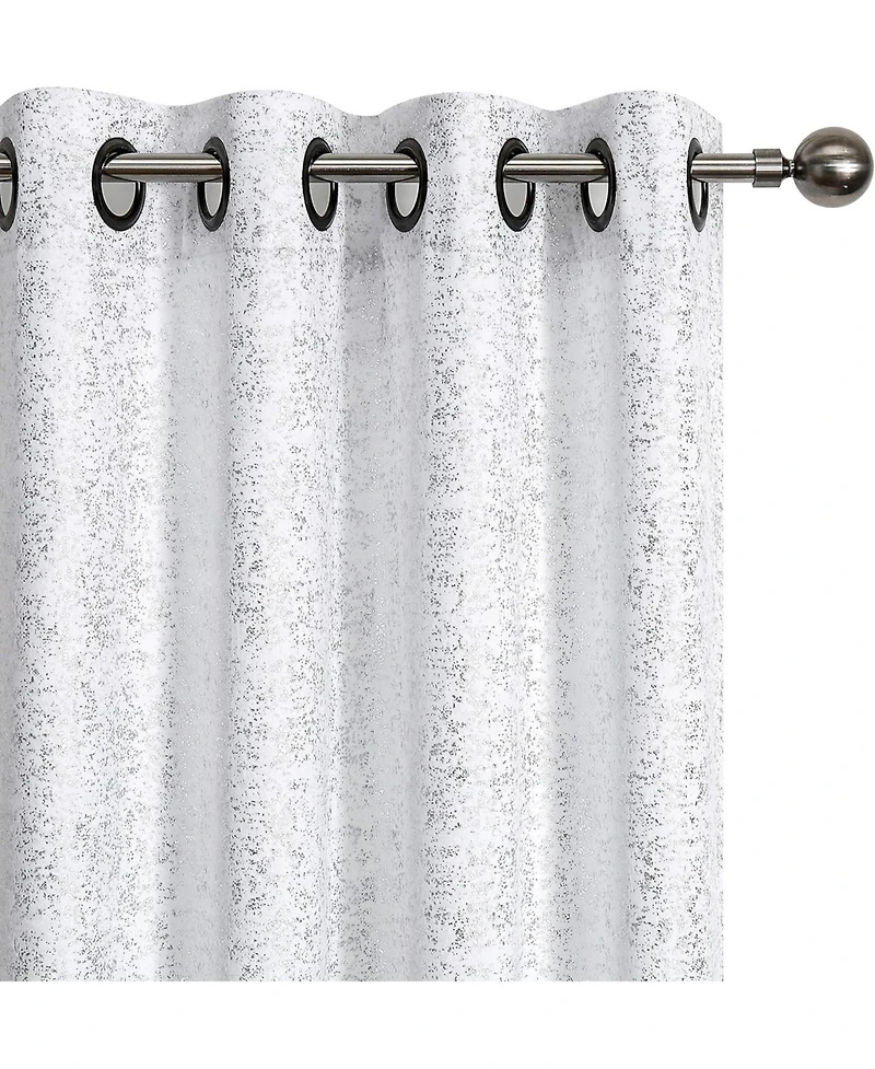 Kate Aurora 2 Piece Metallic Sparkle Thermal Grommet Blackout Curtain Panels
