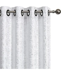 Kate Aurora 2 Piece Metallic Sparkle Thermal Grommet Blackout Curtain Panels