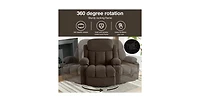 Swinging Recliner Massage Heated Sofa with Usb and 2 Cup Holders