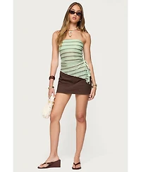 Edikted Women's Sari Striped Strapless Asymmetric Top