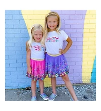 Sweet Wink Little and Big Girls Hello Kindergarten Short Sleeve T-Shirt