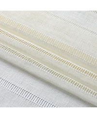 Kate Aurora Modern Chic Complete 4 Piece Striped Sheer Kitchen Curtain Tier & Valance Set - Beige