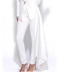 Miss Circle Women Vayla White Skinny Fit Crepe Trousers