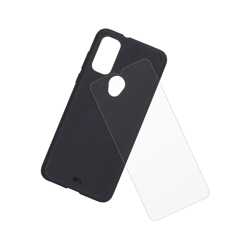 Case-Mate Protection Pack Tough Case and Glass Screen Protector for Motorola Moto G Pure-Black