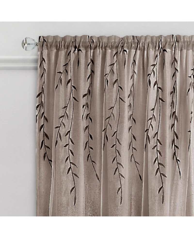 Kate Aurora Traditional Home 2 Pack Double Layered Embroidered Floral Sheer Curtains