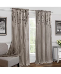 Kate Aurora Traditional Home 2 Pack Double Layered Embroidered Floral Sheer Curtains