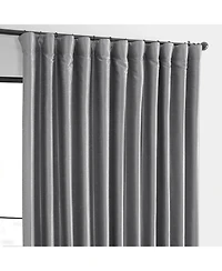 Half Price Drapes Silver Extra Wide Vintage Textured Faux Dupioni Silk Blackout Curtain