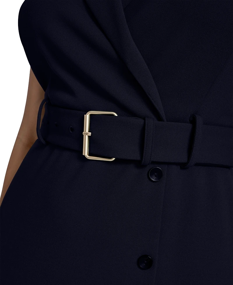 Calvin Klein Women's Collared Sleeveless Sheath Dress