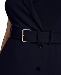 Calvin Klein Women's Collared Sleeveless Sheath Dress